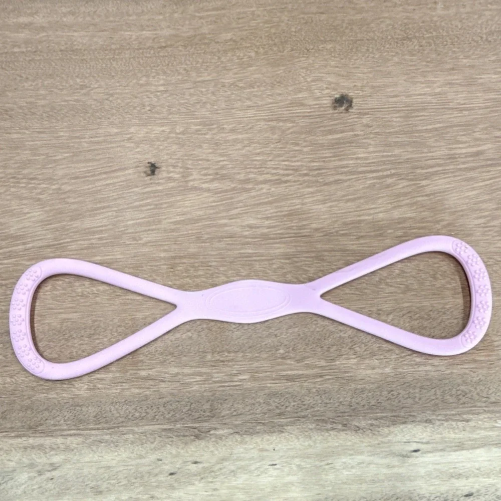 Ackssi Figure 8 Resistance Band, Pink, High Elasticity, Non-Slip, Yoga/Pilates